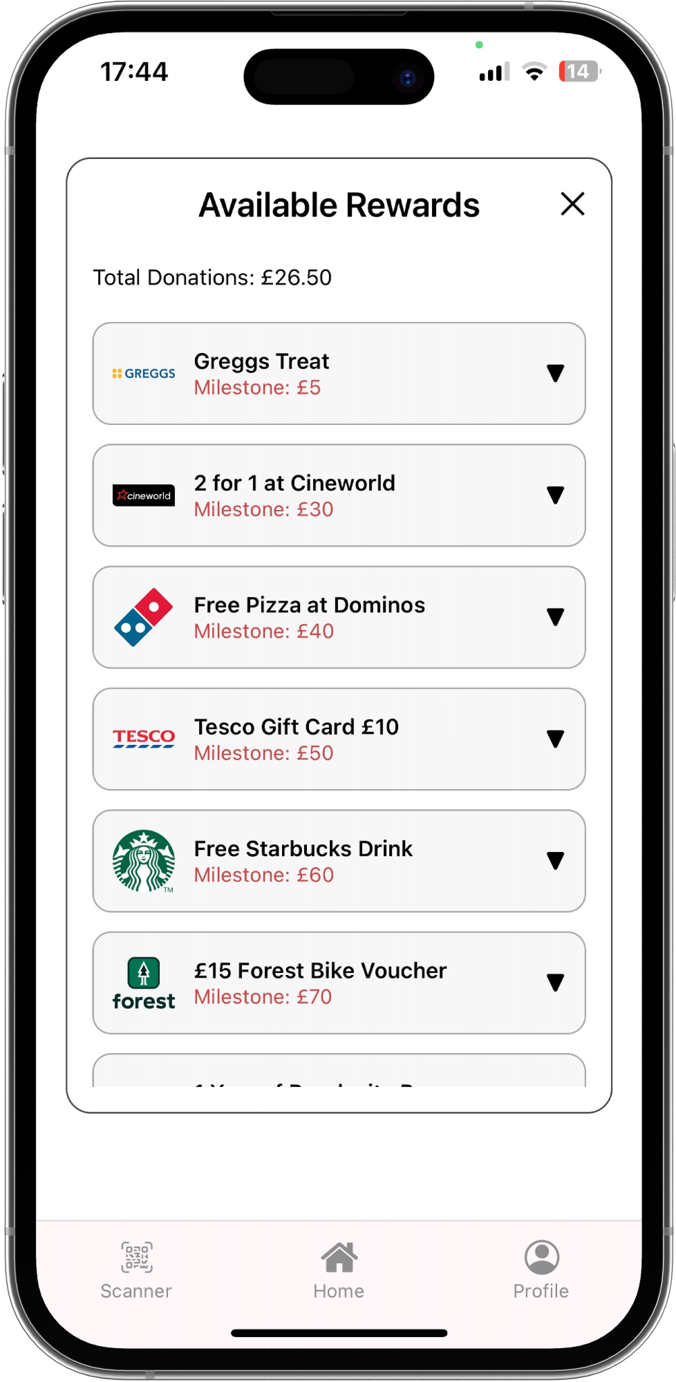 HelpCard Rewards Interface